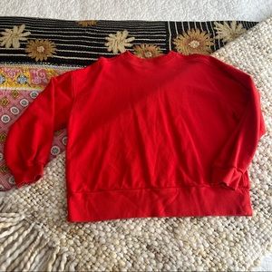 Red Everlane Track Oversized Crew Large